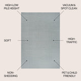 Aarhus Minimalist Scandi Striped Area Rug
