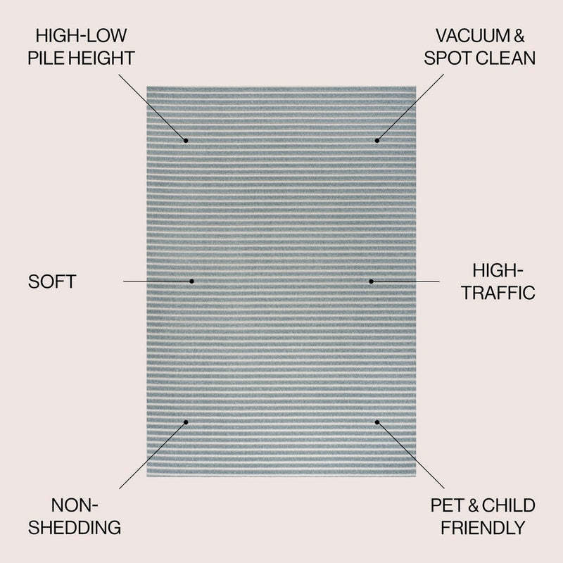 Aarhus Minimalist Scandi Striped Area Rug