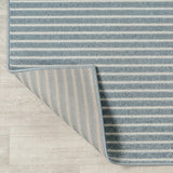 Aarhus Minimalist Scandi Striped Area Rug Blue/Ivory / Rectangle / 7'10" X 10' – BACK