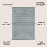 Aarhus Minimalist Scandi Striped Area Rug Blue/Ivory / Rectangle / 7'10" X 10' – ICONS