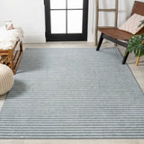 Aarhus Minimalist Scandi Striped Area Rug Blue/Ivory / Rectangle / 7'10" X 10' – ROOM3