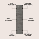 Aarhus Minimalist Scandi Striped Area Rug