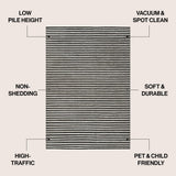 Aarhus Minimalist Scandi Striped Area Rug