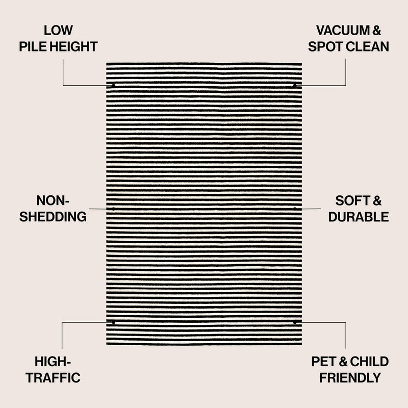 Aarhus Minimalist Scandi Striped Area Rug