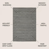 Aarhus Minimalist Scandi Striped Area Rug Black/White / Rectangle / 7'9" X 10' – ICONS