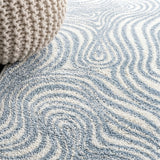 Maribo Abstract Groovy Striped Area Rug Light Blue/Ivory / Runner / 2' X 8' – DETAIL