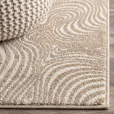 Maribo Abstract Groovy Striped Area Rug Beige/Cream / Runner / 2' X 8' – DETAIL