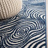 Maribo Abstract Groovy Striped Area Rug Dark Blue/Cream / Runner / 2' X 8' – DETAIL