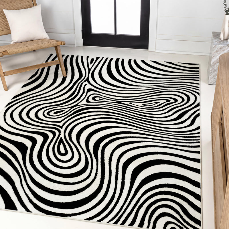 Maribo Abstract Groovy Striped Area Rug