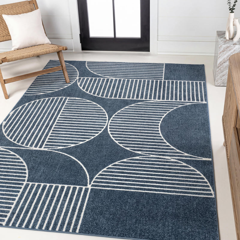 Nordby Geometric Arch Scandi Striped Area Rug