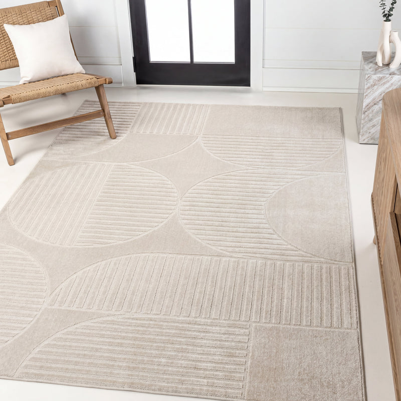 Nordby Geometric Arch Scandi Striped Area Rug
