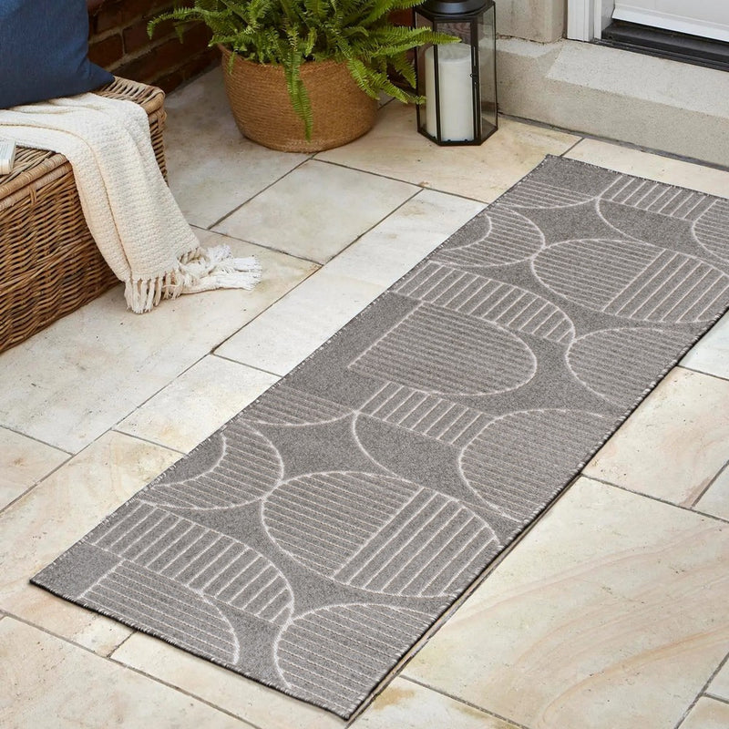Nordby Geometric Arch Scandi Striped Area Rug
