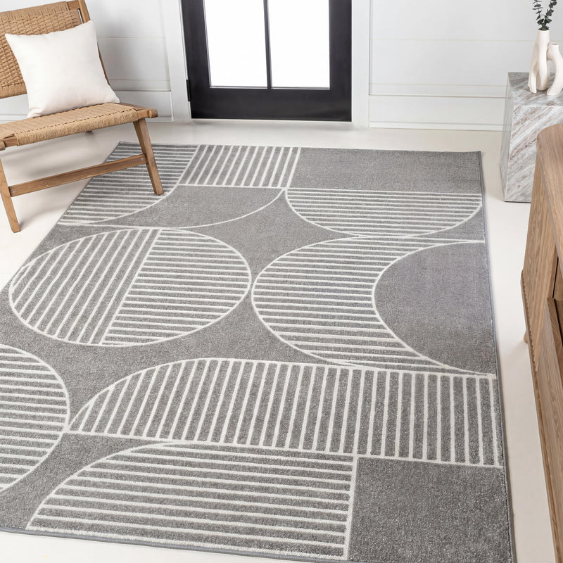 Nordby Geometric Arch Scandi Striped Area Rug