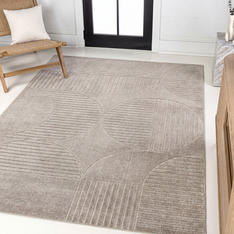 Nordby Geometric Arch Scandi Striped Area Rug