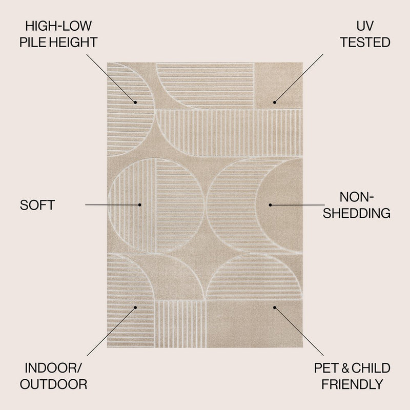 Nordby Geometric Arch Scandi Striped Area Rug