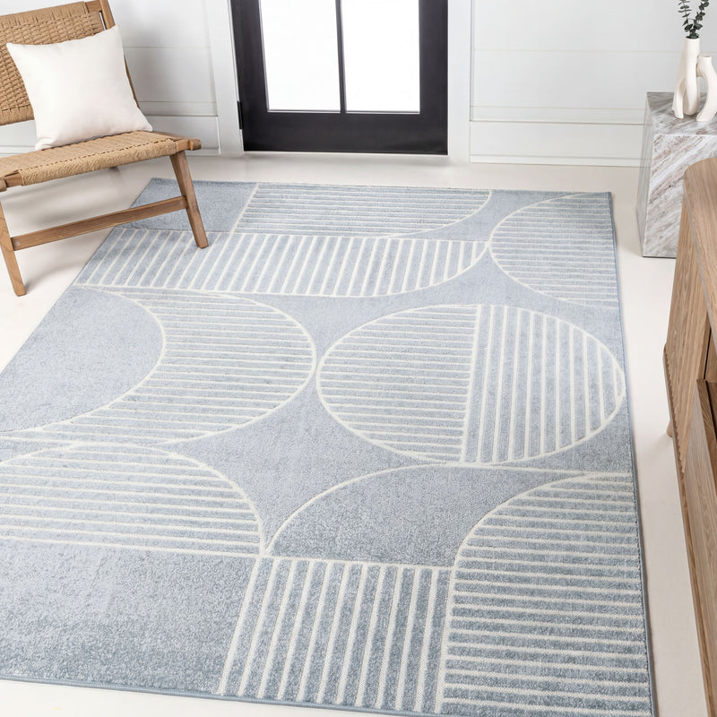 Nordby Geometric Arch Scandi Striped Area Rug