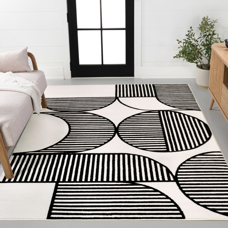Nordby Geometric Arch Scandi Striped Area Rug