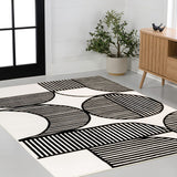 Nordby Geometric Arch Scandi Striped Area Rug