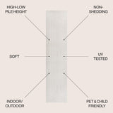 Freya High-Low Modern Scandinavian Arch Stripe Monotone Indoor/Outdoor Area Rug