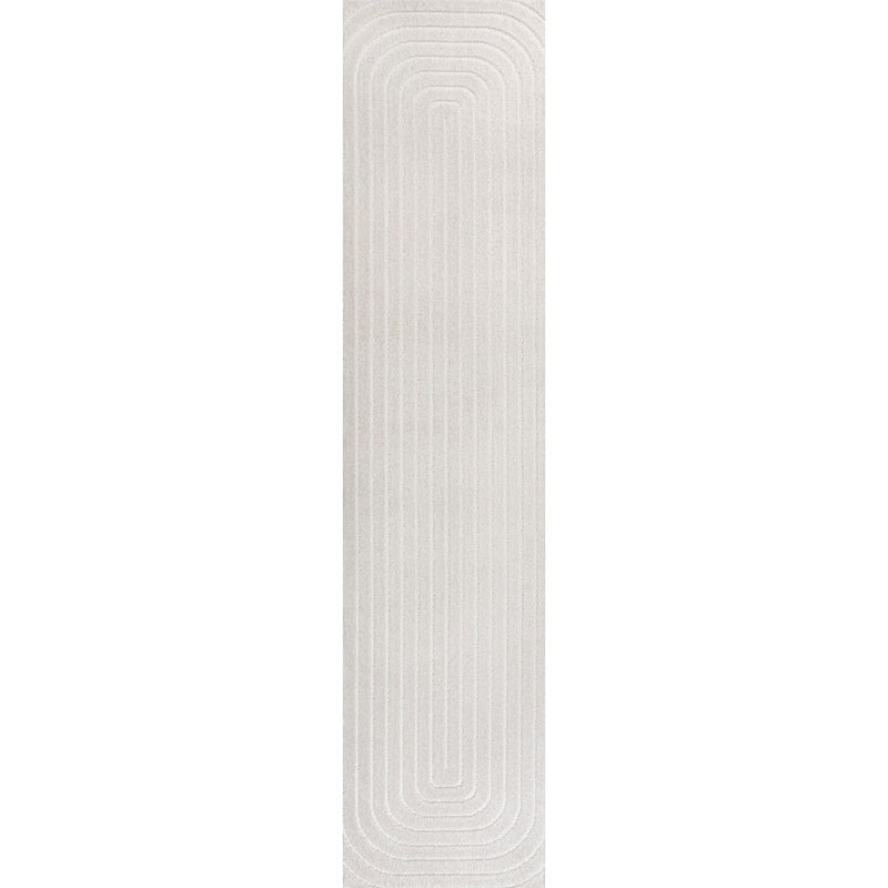 Freya High-Low Modern Scandinavian Arch Stripe Monotone Indoor/Outdoor Area Rug