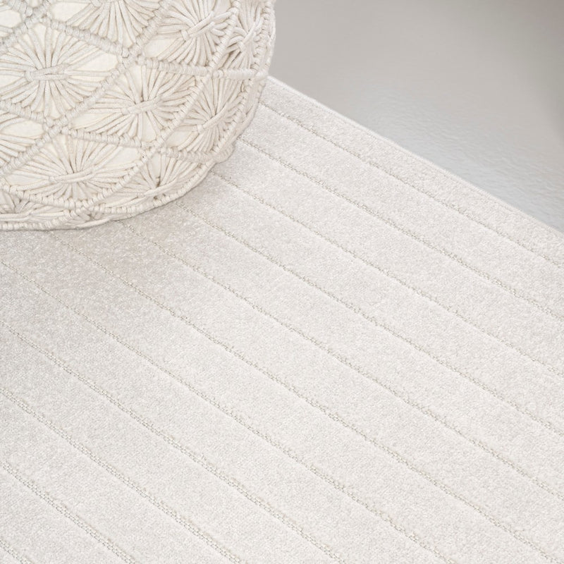 Freya High-Low Modern Scandinavian Arch Stripe Monotone Indoor/Outdoor Area Rug