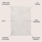 Freya High-Low Modern Scandinavian Arch Stripe Monotone Indoor/Outdoor Area Rug