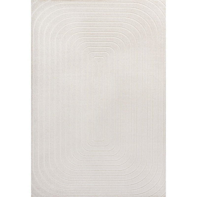 Freya High-Low Modern Scandinavian Arch Stripe Monotone Indoor/Outdoor Area Rug