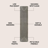 Freya High-Low Modern Scandinavian Arch Stripe Monotone Indoor/Outdoor Area Rug