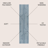 Anders High-Low MidCentury Modern Arch Stripe Two-Tone Indoor/Outdoor Area Rug