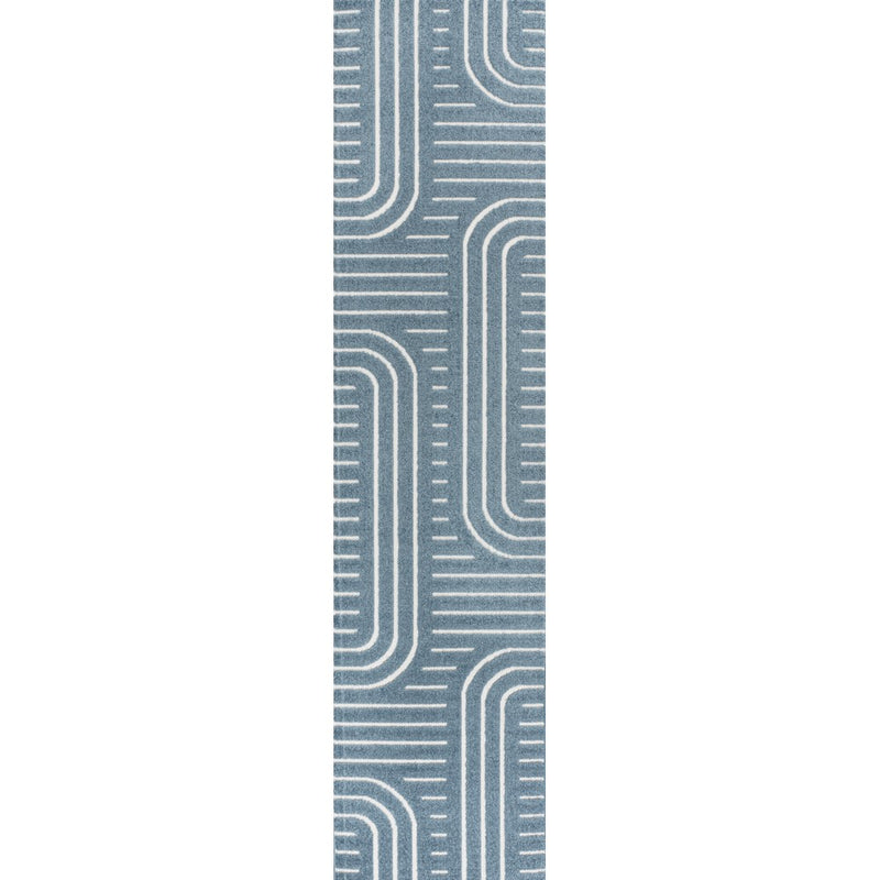 Anders High-Low MidCentury Modern Arch Stripe Two-Tone Indoor/Outdoor Area Rug