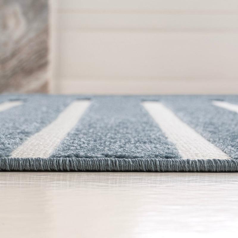 Anders High-Low MidCentury Modern Arch Stripe Two-Tone Indoor/Outdoor Area Rug