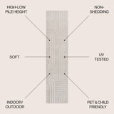 Anders High-Low MidCentury Modern Arch Stripe Two-Tone Indoor/Outdoor Area Rug