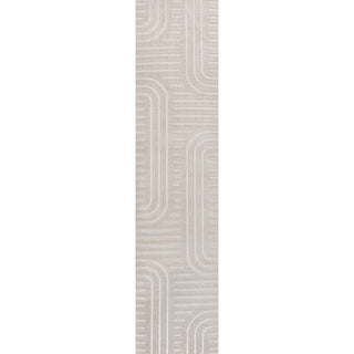 Anders High-Low MidCentury Modern Arch Stripe Two-Tone Indoor/Outdoor Area Rug