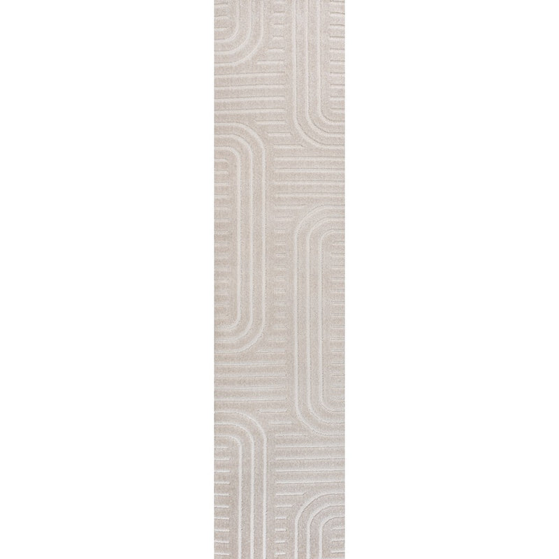 Anders High-Low MidCentury Modern Arch Stripe Two-Tone Indoor/Outdoor Area Rug
