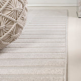 Anders High-Low MidCentury Modern Arch Stripe Two-Tone Indoor/Outdoor Area Rug