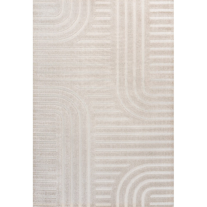 Anders High-Low MidCentury Modern Arch Stripe Two-Tone Indoor/Outdoor Area Rug