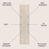 Anders High-Low MidCentury Modern Arch Stripe Two-Tone Indoor/Outdoor Area Rug