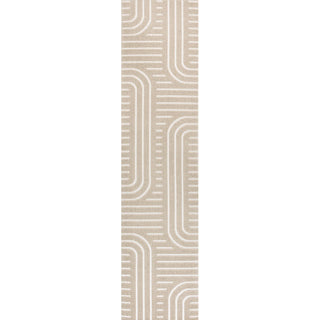 Anders High-Low MidCentury Modern Arch Stripe Two-Tone Indoor/Outdoor Area Rug