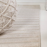 Anders High-Low MidCentury Modern Arch Stripe Two-Tone Indoor/Outdoor Area Rug