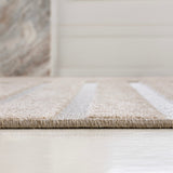Anders High-Low MidCentury Modern Arch Stripe Two-Tone Indoor/Outdoor Area Rug
