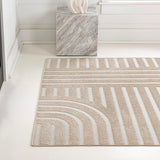 Anders High-Low MidCentury Modern Arch Stripe Two-Tone Indoor/Outdoor Area Rug