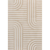 Anders High-Low MidCentury Modern Arch Stripe Two-Tone Indoor/Outdoor Area Rug
