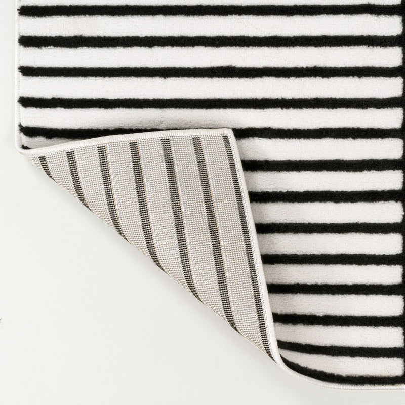 Anders High-Low MidCentury Modern Arch Stripe Two-Tone Indoor/Outdoor Area Rug