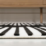 Anders High-Low MidCentury Modern Arch Stripe Two-Tone Indoor/Outdoor Area Rug