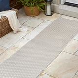 Finn High-Low Modern Minimalist Checkered Monotone Indoor/Outdoor Area Rug
