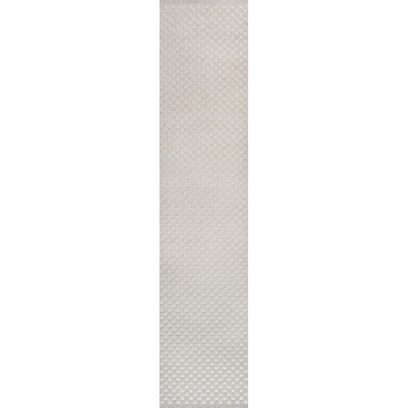 Finn High-Low Modern Minimalist Checkered Monotone Indoor/Outdoor Area Rug