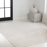 Finn High-Low Modern Minimalist Checkered Monotone Indoor/Outdoor Area Rug