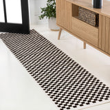 Finn High-Low Modern Minimalist Checkered Monotone Indoor/Outdoor Area Rug