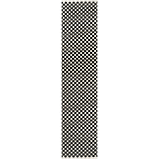 Finn High-Low Modern Minimalist Checkered Monotone Indoor/Outdoor Area Rug