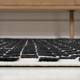 Finn High-Low Modern Minimalist Checkered Monotone Indoor/Outdoor Area Rug